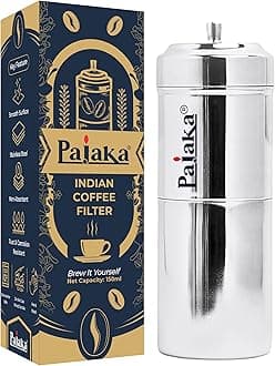 PAJAKA Madras Maker - Stainless Steel Drip Coffee Brewer for South Indian Filter Coffee, 250 ML Capacity, Medium Size, 4-6 Cup Mug Decoction Dripper for Home & Kitchen