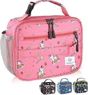 Genteen Lunch Box Kids, Prints Insulated Lunch Bag Kids Boys Girls,Soft Bag Mini Cooler Back to School Thermal Meal Tote Kit Lunch Box for School,Work,Outdoor - Star Rainbow