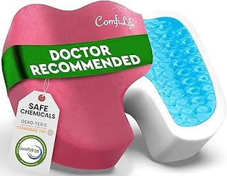 Premium Gel & Memory Foam Seat Cushion – Doctor Recommended Office Chair Cushion, Car Seat Cushion – Chair Cushions for Back & Sciatica Pain Relief – Seat Cushions for Office & Desk (Pink)
