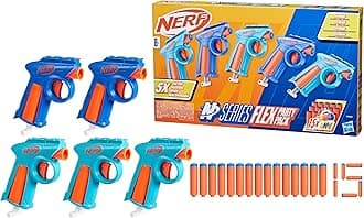 NERFN Series Party Pack - 5 Launchers - 15 Nerf N1 Darts