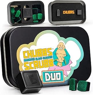 Chubbs Scrubb Duo Magnetic Glass Cleaner Kit - Mini Magnet Scrubber for Hard-to-Reach Stains on Glass, Ceramic & Metal