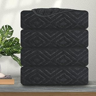 4 Pack Large Bath Towels Set 35"x70" Black Oversized Bath Sheet Chair Towels, 600 GSM Ultra Soft & Absorbent Towels for Bathroom, Quick Dry Towel for Gym Hotel Camp Pool