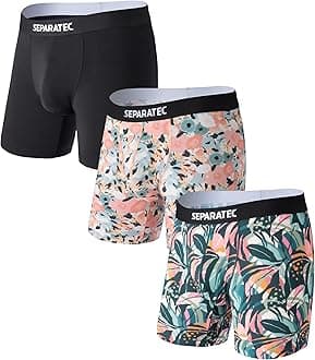 SeparatecMens Underwear with Pouch Moisture Wicking Dual Pouch Boxer Briefs Breathable Cool Rayon from Bamboo Underwear Men