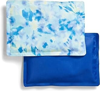 Cool Coolers by Fit & Fresh 2 Pack Soft Ice, Flexible Stretch Nylon Reusable Ice Packs for Lunch Boxes & Coolers, Aqua Tye Dye