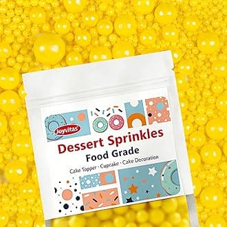 Easter Yellow Pearl Sprinkles for Cake Decorating, 150g/5.29oz Mix Size, Edible Candy Sugar Pearls, Pearl Cake Decorations, Cupcake&Cookie Topper, Easter, Holiday, Party Baking Supplies