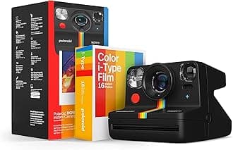Polaroid Now+ Generation 2 - Camera + Film Bundle (16 Photos Included) - Black - Bluetooth Connected App Controlled Instant Film Camera-6250