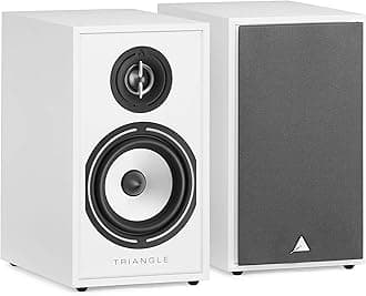 triangle - BOREA BR02 Hi-Fi Bookshelf Speakers - Power handling 80W - Output 89 dB/W/m - Versatile Music and Home Cinema - 176 x 310 x 274 mm - White (Pair)