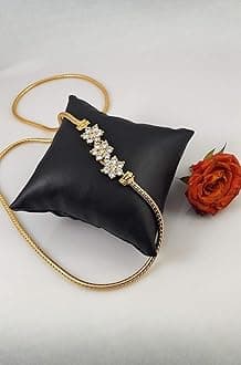 CUTE GOLD One Gram Micro Gold Plated Traditional Designer AD Stone Mugappu Chain for Women & Girls