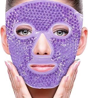 ZNÖCUETÖD Face Ice Mask Facial Ice Packs Gel Hot Cold Compress for Post Oral, Dental, Nose,Facelift Plastic Cosmetic & Laser Surgery Recovery Puffiness Swelling Dark Circles & Headaches Gift for Women