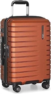 Archer Polycarbonate Hardside Spinner Luggage Set, Tie Down Straps, Orange, Carry-On 21-Inch