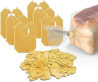 MT Products Yellow Plastic Bread Clips 7/8" x 1 1/8" - Disposable Bread Ties - Pack of 100