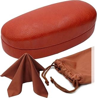 MyEyeglassCase Hard Sunglasses case - Women Glasses Case Holder - Large Durable Eyeglass Case Hard Shell with Pouch & Cloth