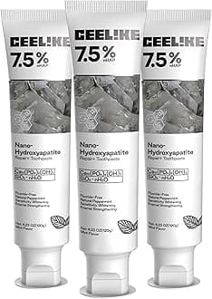 CEELIKE 7.5% Hydroxyapatite Toothpaste – Strengthens Enamel, Protects Gums & Freshens Breath – Fluoride-Free, Ideal for Sensitive Teeth, 120g (3)