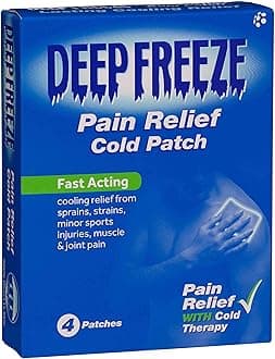 Pain Relief Patch, Pack of 4, Fast-Acting Relief, Ideal for Sprains, Strains, Minor Sports Injuries & Sore Muscles, Cold Therapy, Formulated to Reduce Inflammation, Freezes Affected Area