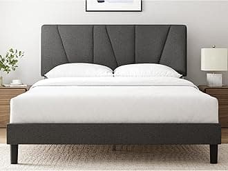 ZINUS Upholstered Bed Platform, King, Grey