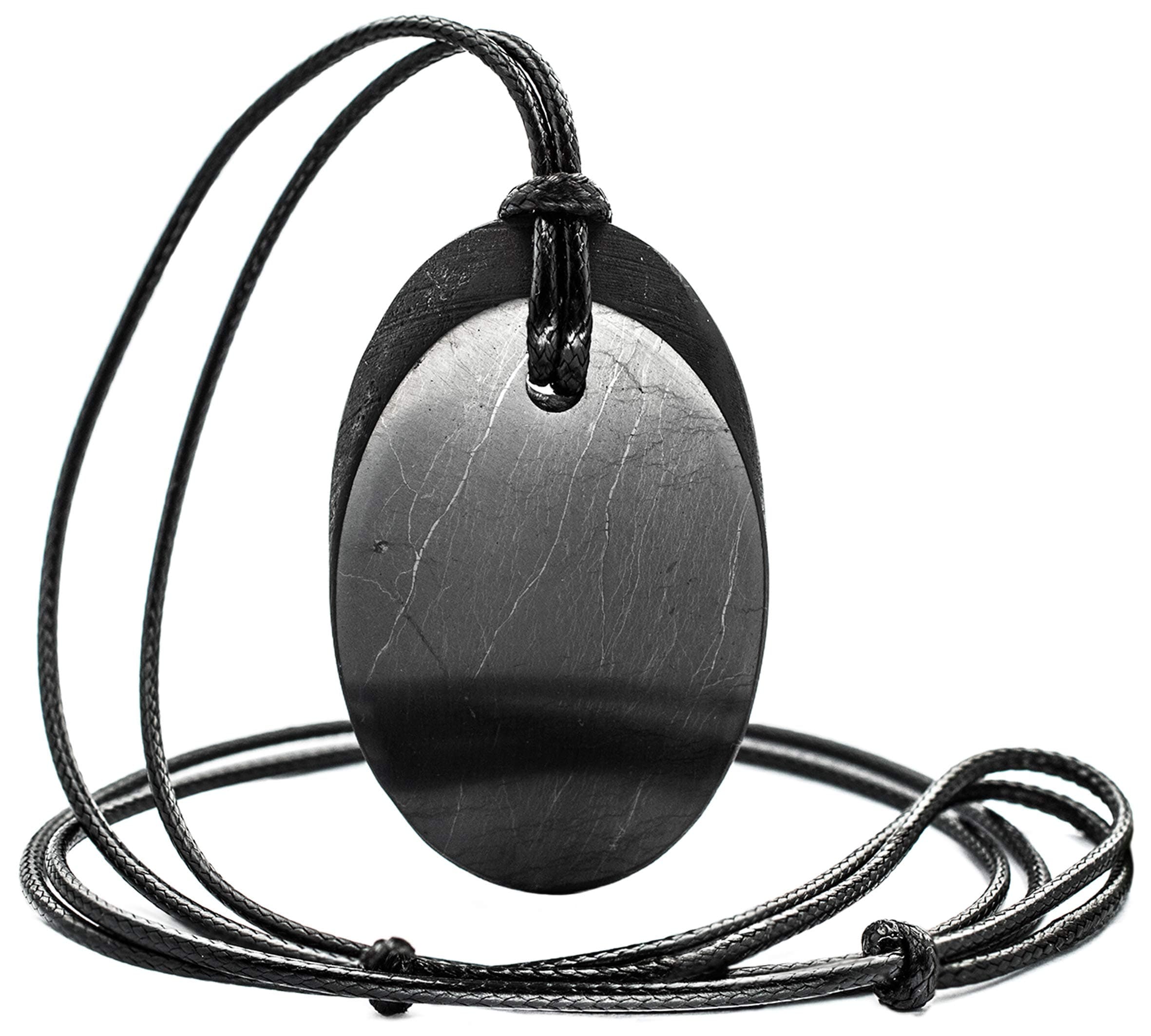 Shungite pendant l Big 'CUT' oval