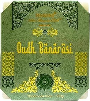 Nyassa Luxurious Oudh Banarasi Handmade Natural Bathing Soap | Almond Butter, Organic Sweet Almond Oil | Oudh Fragrance | Moisturizer | All Skin Type 150gm