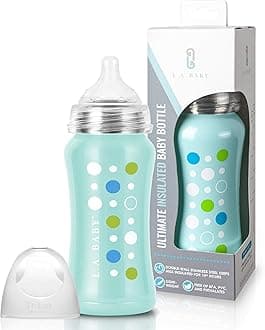 Ultimate Stainless Steel Baby Bottle 9oz Insulated Baby Bottle | Insulate Milk for 10+ Hours | Non-Toxic Food-Grade Stainless Steel & Food-Grade Silicone Slow Flow Nipple | Leak-Free Design - Green