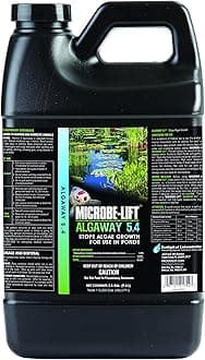 MICROBE-LIFT ALGA2.5 Algaway 5.4 Algae Control Treatment for Ponds and Water Gardens, Safe for Koi Fish, Goldfish, Plants, and Decorations, 2.5 Gallons