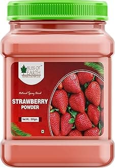 Bliss of Earth 500gm Strawberry Powder For Milk, Milkshake, Cake, Kids Loving Natural Spray Dried
