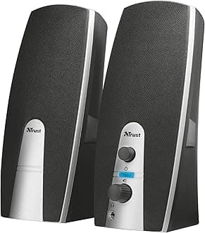 TrustWiFi 16697-04 Mila 2.0 USB Powered PC Speakers for Computer and Laptop,5 W (10 W Peak hr) - Silver