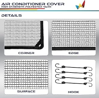 Windscreen4less Outdoor A/C Unit Mesh Cover for Outside Air Conditioner AC Compressor Condenser 36''x36'' Keep Out Leaves Breathable for All Seasons