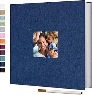 Self Adhesive Photo Album 13"x12.6" Magnetic Scrapbook Album 40 Magnetic Double Sided Pages Linen Hardcover DIY Photo Album