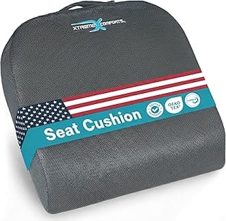 Seat Cushions | Office Chair Cushions for Desk, Car, Wheelchair| Ergonomic Memory Foam Seat Cushion for Support & Comfort | Helps Improve Sitting Posture for Work & Body Relief