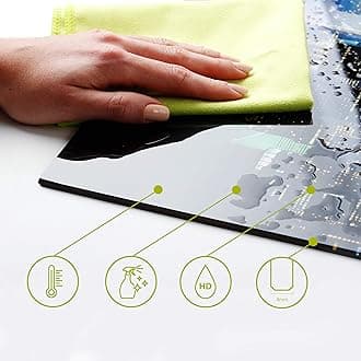 murando Glass Splashback for Kitchen Backsplash Cooker Protector Tempered Glass Splashbacks for Cookers Decorative Wall Art Heat Resistant Graphic 80x80cm / 32"x32" Abstract Mosaic Tiles f-B-0279-aq-a