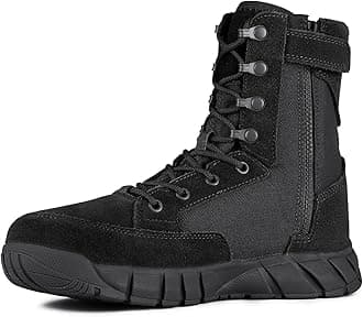 FREE SOLDIER Men's Tactical Boots 8 Inches Lightweight Combat Boots Durable Suede Leather Military Work Boot Desert Boot