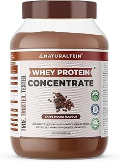 Natural Whey Protein Concentrate Caffe Mocha - 1 kg (Naturally flavored, Non GMO, No Artificial Sweeteners)