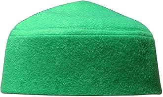 Solid Black Moroccan Fez-Style Kufi Hat Cap w/Pointed Top