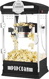 Popcorn Machine - Big Bambino Old-Fashioned Popper with 4-Ounce Kettle, Measuring Cups, Scoop, and Serving Cups by Great Northern Popcorn (Black)
