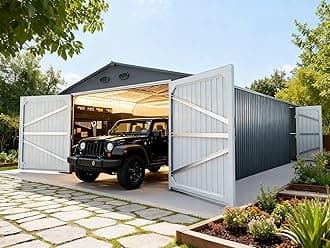 20 x 13 FT Metal Garage Shed, Large Metal Building Storage Shed with with 2 Lockable Doors&4 Air Vents, Galvanized Steel Prefab Shed Waterproof for Car, Truck, Bike, Tool, Dark Gray