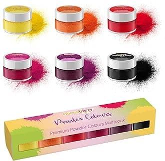 Edible Powder Colours Multipack (6 x 3.5g Jar) - Natural Food Grade Colouring Powders for Cooking, Baking, Icing and Cake Decorating - High Strength Food Colouring Dust for Vibrant Results (Warm)