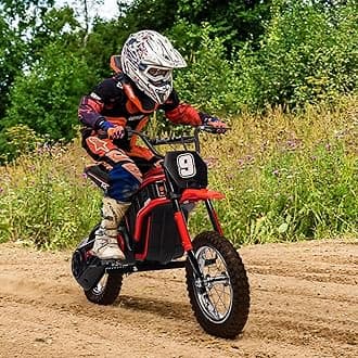 PtioHavn Electric Dirt Bike for Kids Ages 8-12,14.29 MPH,350W Electric Motorcycle 24V for Child,Motorcross for Girls and Boys,Kid Dirtbike,3-Speed Modes,Max 135 Lbs