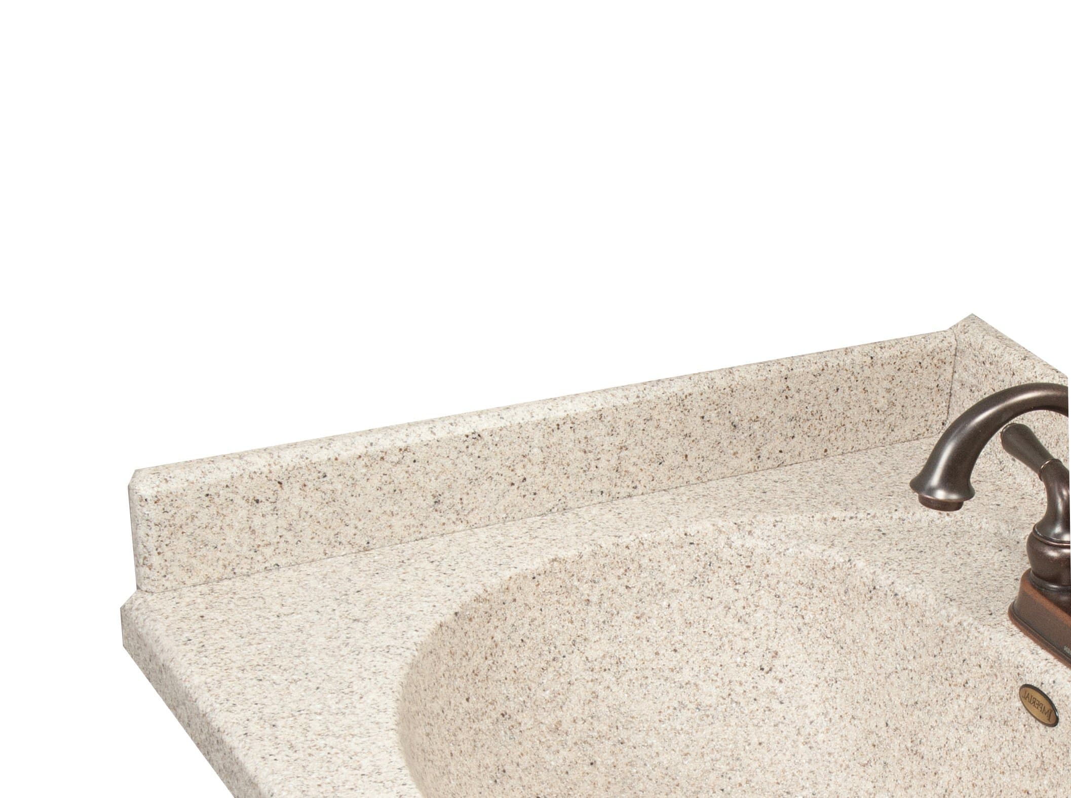 Imperial VBL100CAPSS Left Hand Side Splash for Olympic Oval Style Bathroom Vanity Top, Cappuccino Matte Finish, 22-Inch