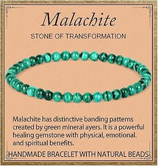LPBeads Handmade Natural Gemstone Stretch Elastic Bracelet Healing Crystal Round Stone Beads Jewelry Gifts for Women Men