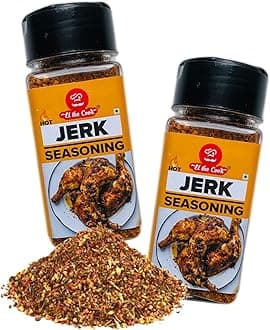 Jamaican Jerk Seasoning Mix | Marination Spice Rub for Spicy and Smoky Chicken, Paneer and Roasted Vegetables | Resealable Ziplock Pouch, Natural, Vegan, Gluten-free | Pack of 2 x 50g