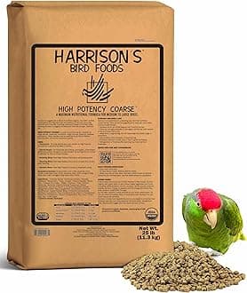 Harrison's Bird Foods High Potency Coarse Certified Organic Non GMO Formula Pet Bird Food 25lb