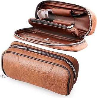 Scotte PU Leather Tobacco Smoking Wood Pipe Pouch case/Bag for 2 Tobacco Pipe and Other Accessories(Does not Include Pipes and Accessories)