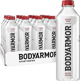 BODYARMOR SportWater Alkaline Water, Superior Hydration, High Alkaline Water pH 9+, Electrolytes, Perfect for your Active Lifestyle, 1 Liter (Pack of 12)