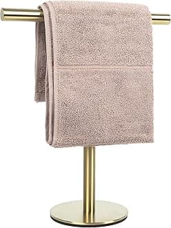 Gold Oval T-Shape Hand Towel Stand