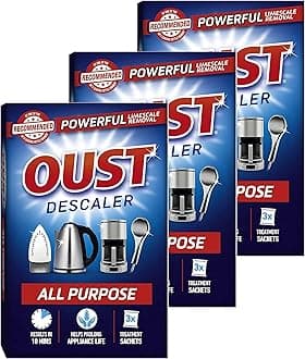 Oust 3 x 3 sachets All Purpose Descaler Cleaner Kettle Iron Household Appliances
