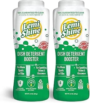 Natural Dish Detergent Booster - Hard Water Stain Remover - Multi-Use Citric Acid Cleaner - 24 oz (2 Pack)