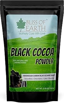 Bliss of Earth Black Cocoa Powder Natural and Unsweetened Carbon Black & Dark Roast Perfect for Cooking & Baking Cakes, Biscuits, Oreo, Chocolates, Smoothies 200GM