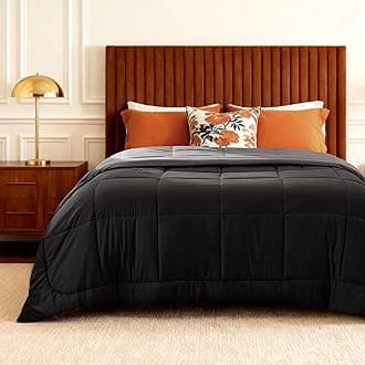 California King Comforter Duvet Insert, All Season Bed Comforter, Quilted Down Alternative Duvet, Box Stitched Comforters with Corner Tabs, Washable, 102 x 96 Inches (Black/Grey)