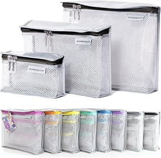 MUMI Travel Toiletry Bag Set of 3 - TSA Approved Toiletry Travel Bags for Women - Clear Toiletry Bag and Makeup Organizer - Waterproof Travel Cosmetic Bag for Skin Care - Lightweight, Black, Small to