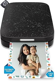 Sprocket Portable 2x3 Inch Instant Photo Printer (Black Noir) Print Pictures on Zink Sticky-Backed Paper From
