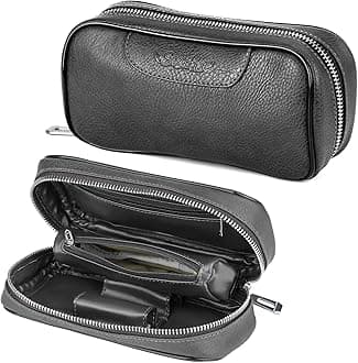 Scotte PU Leather Tobacco Smoking Wood Pipe Pouch case/Bag for 2 Tobacco Pipe and Other Accessories(Does not Include Pipes and Accessories)